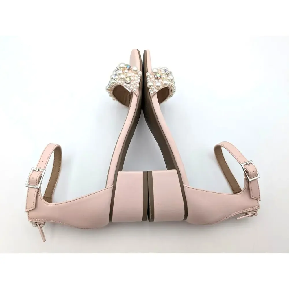 DV by Dolce Vita Gavon Block Heel Sandals Back Zip Girls' Blush Size US4